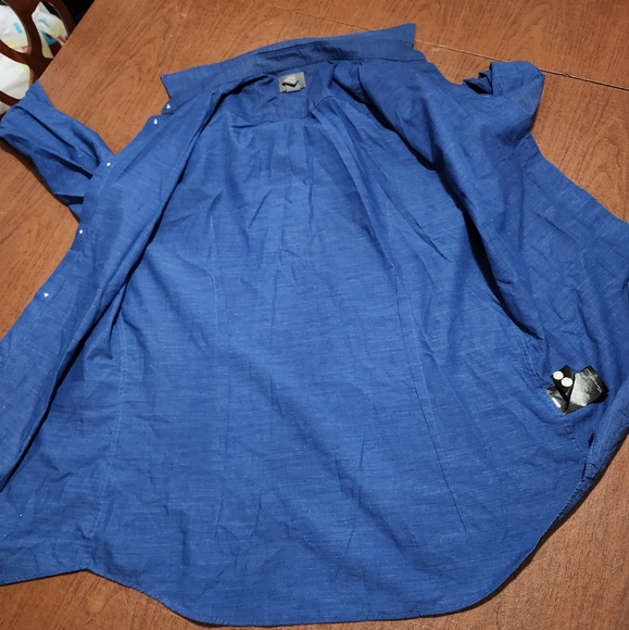 H&M Men's Deep Blue Casual Button-Down Shirt - Picture 5 of 7